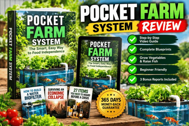 Pocket Farm System review featuring the Pocket Farm aquaponics guide and food-growing concept